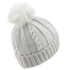 WEDZE KIDS’ SKI HAT - CABLE-KNIT FUR WOOL -WEDZE Store ka2c7688326d81072448fbe6e2859a33f