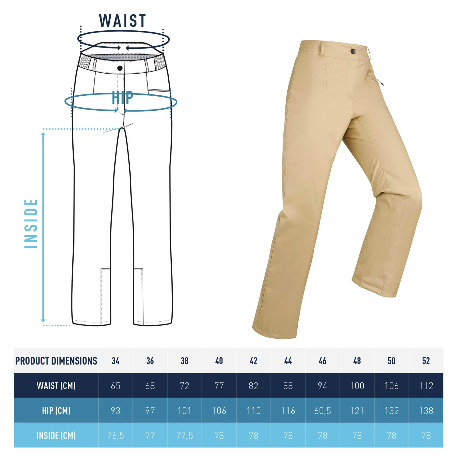 WEDZE WOMEN’S WARM SKI TROUSERS 100 9 WEDZE WOMEN’S WARM SKI TROUSERS 100 - Image 9