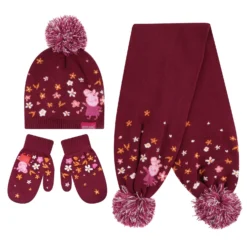 Regatta Pom Pom Knitted Peppa Pig Hat Gloves And Scarf Set (Navy) -WEDZE Store kabd779951485ce590c2265027b40f210