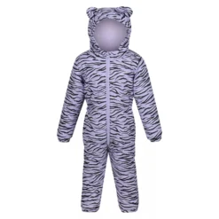 Regatta Childrens/Kids Penrose Zebra Print Puddle Suit (Pansy)