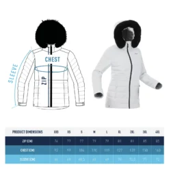 WEDZE Women's Mid-Length Warm Ski Jacket 100 -WEDZE Store ke0e8c64d605012a2d216513fb704483f