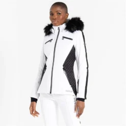 Regatta Womens/Ladies Julien Macdonald Mastery Animal Print Ski Jacket (White/Black) -WEDZE Store kec15d86f3402731f3734e37f870f3d30