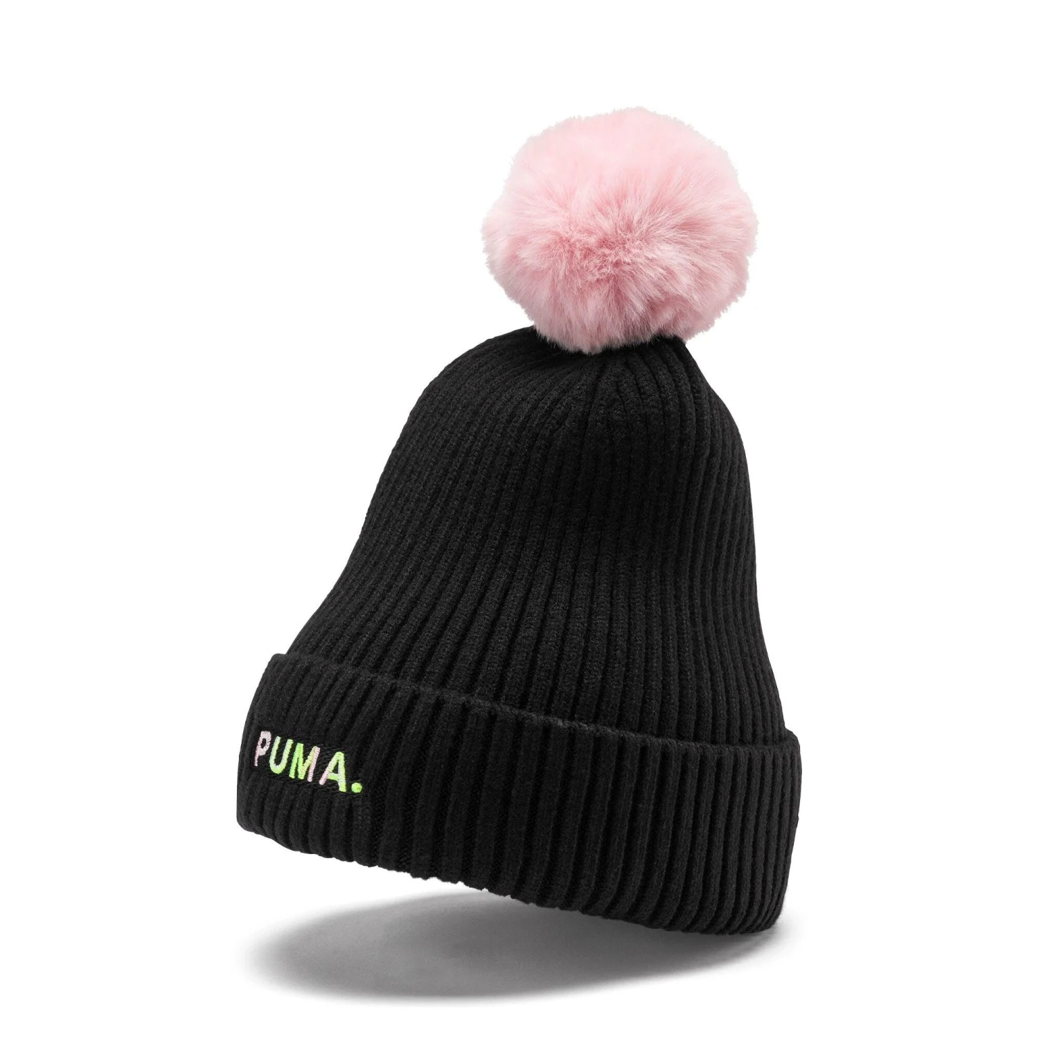 Puma Womens/Ladies Shift Beanie (Black/Rose Pink) 2 Puma Womens/Ladies Shift Beanie (Black/Rose Pink) - Image 2