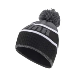 Puma Unisex Adult Pom Pom Beanie (Black/Dark Shadow)